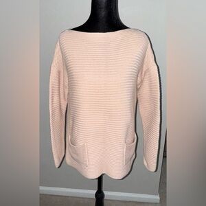 Vince Camuto Pink Crew Neck Sweater with Ribbed Knit